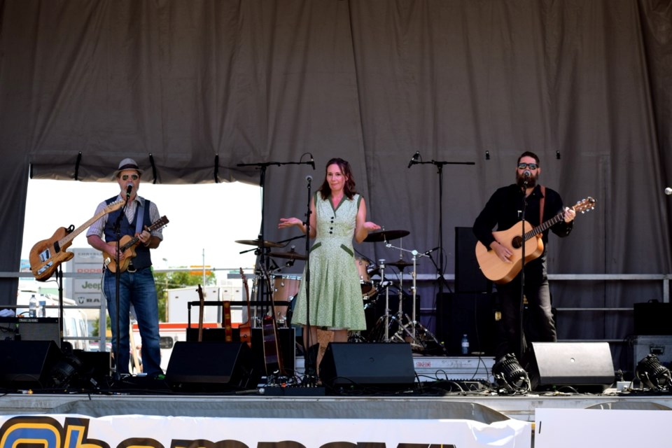 Local trio Hook and Nail made the Rafferty Rumble crowd migrate closer to the stage.