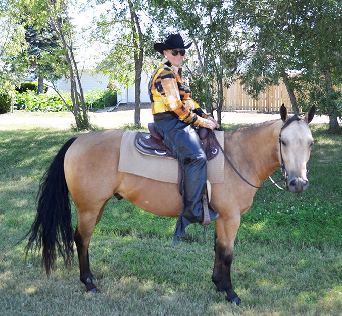 Redvers Agricultural Society Horse Show Pony Champion is buckskin St. Caught You Looking, ridden by Pat Dayman