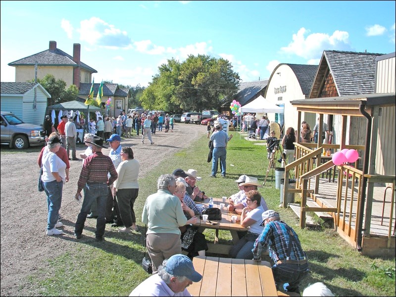 Frenchman Butte Heritage Center’s main street, along which exhibit buildings are aligned and which s