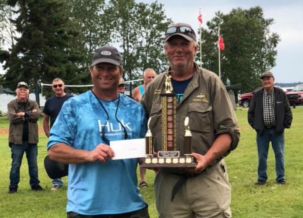 The boat of Barry Anderson and Gord Fidierchuk took home top spot during the Cranberry Portage Trout Challenge. - SUBMITTED PHOTO
