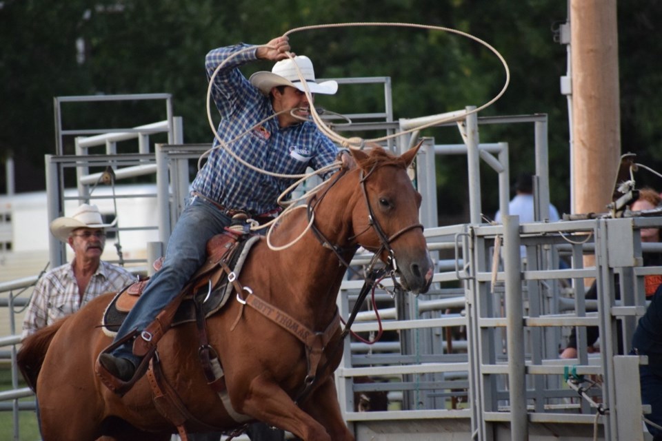 Jesse Popescul was entered in the tie-down roping. Photo by Anastasiia Bykhovskaia