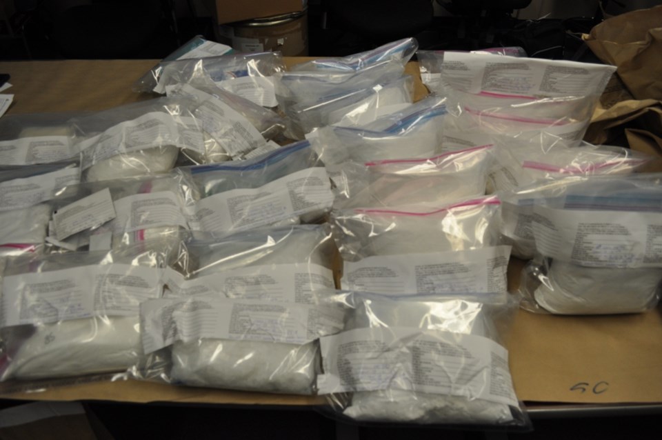 Drugs seized in a search Sunday morning.