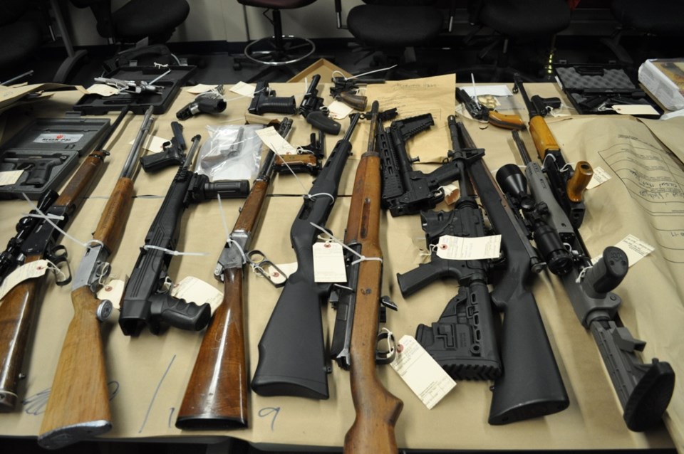 Weapons seized by RCMP Sunday.