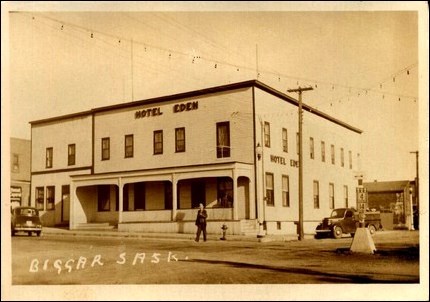 The Eden (former Empire) Hotel in Biggar, c. 1950. Source: Biggar Encycolopedia, wikifoundry.com