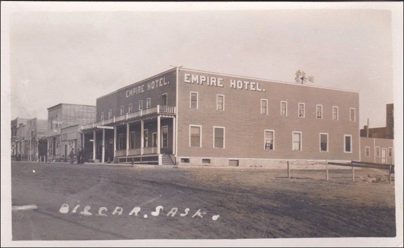 The Empire Hotel in Biggar, c. 1910. Source: prairietowns.com