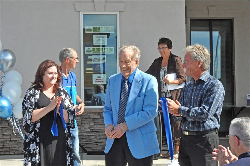 Catholic Family Services in North Battleford concluded its first Catholic Family Services Week with a building dedication to Pius Pfeifer. Photos by Josh Greschner