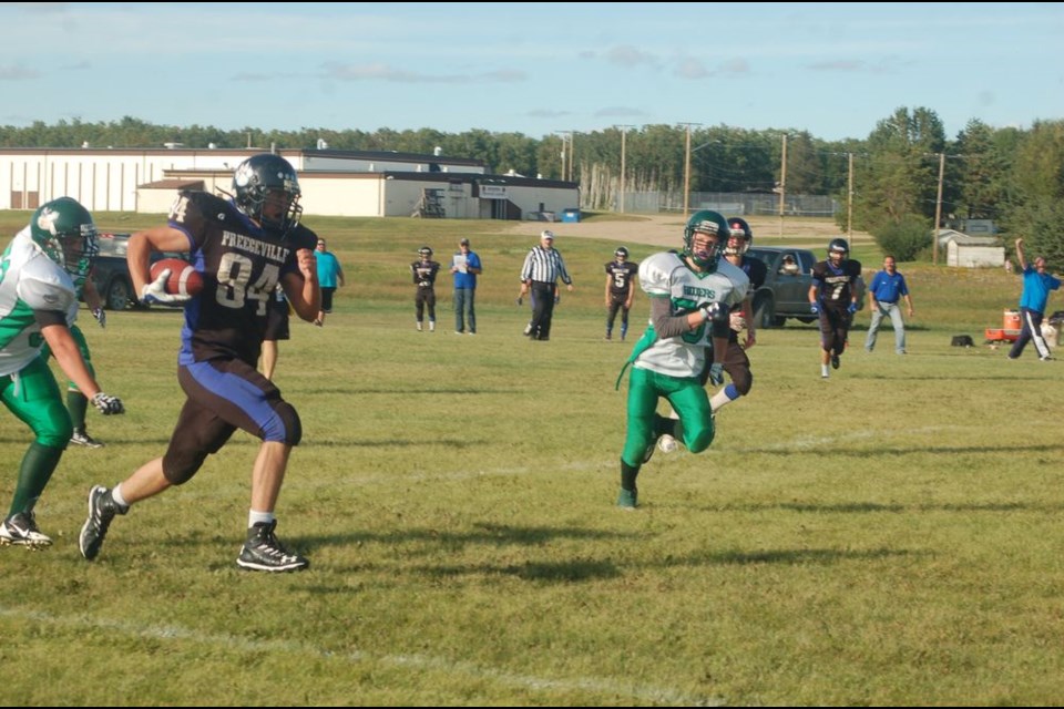 Jesse Prestie escaped from a Hudson Bay player to run down the sidelines to help propel the Panthers to victory.