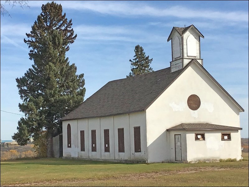 The old St. Vital Church in Battleford