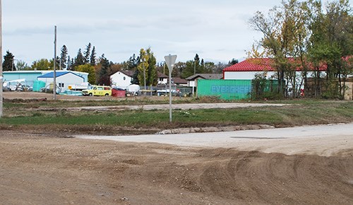 This photo shows the cleared lot where the new Carlyle Fire Hall will be built.