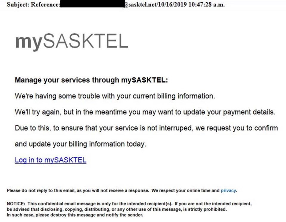 sasktel scam