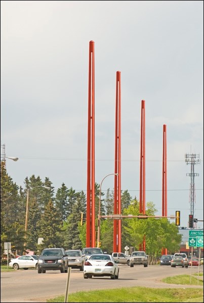 Will these border markers in Lloydminster eventually mark an international boundary? Photo by Brian