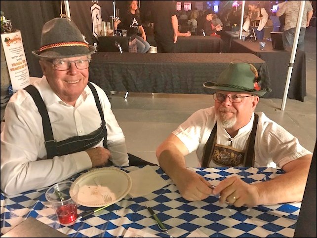 Rotarians Harvey Walker and Mike Ritchie sporting their best German-inspired costumes. Photos submitted