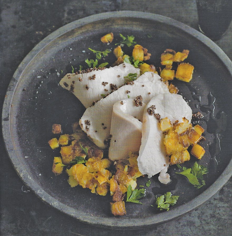Slow-Fried Pork Loin in Mustard Oil