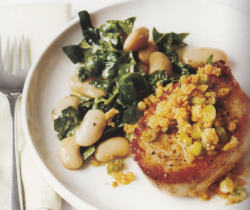 Pork Chops with Butter Bean Salad