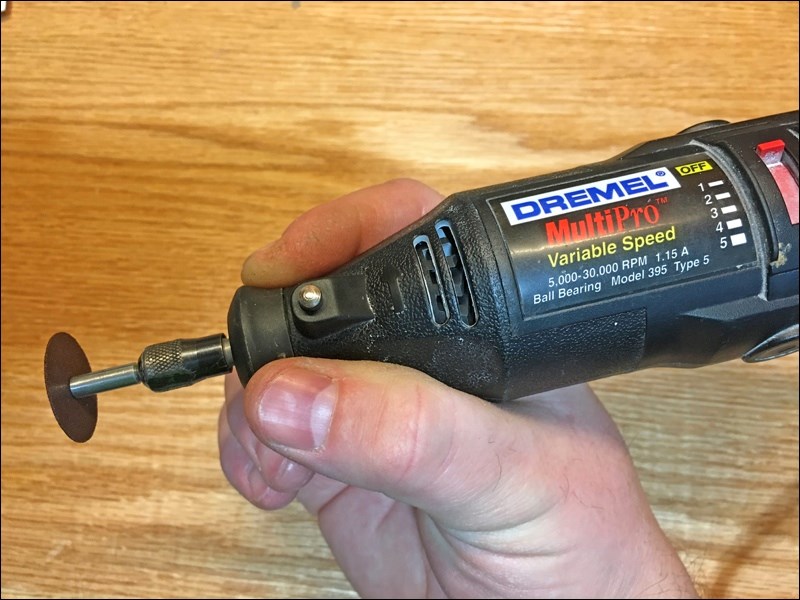 If you see someone using this combination of Dremel and cutting disk, run. Run fast, run far. Photo