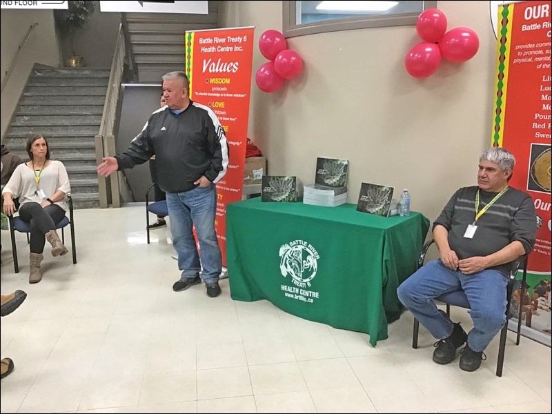 Little Pine Chief Wayne Semaganis was one of the chiefs at the launch of Wahkohtowin- Nehiyaw Relations, a book project from Battle River Treaty 6 Health Centre.
