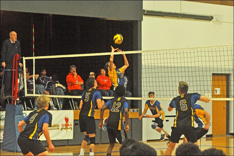 This is the action from Friday afternoon between Humboldt and John Paul II Collegiate at the 4A Boys Provincial Volleyball tournament in North Battleford. Photos by John Cairns