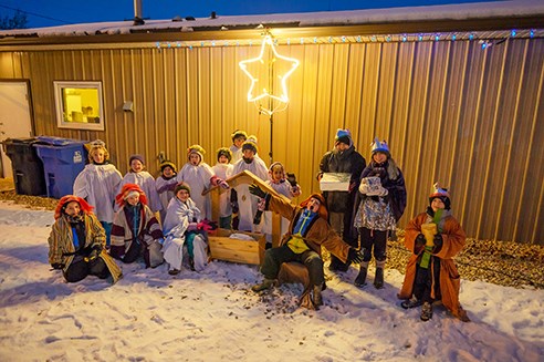 St. Peter Lutheran Church in Oxbow did a Christmas live Nativity Scene.