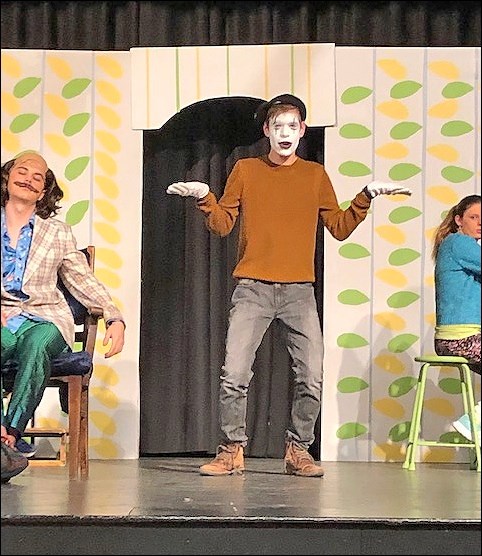 Jace Ducherer, who plays the mime in the UCHS drama production set to show Dec. 11 and 12 in Unity.