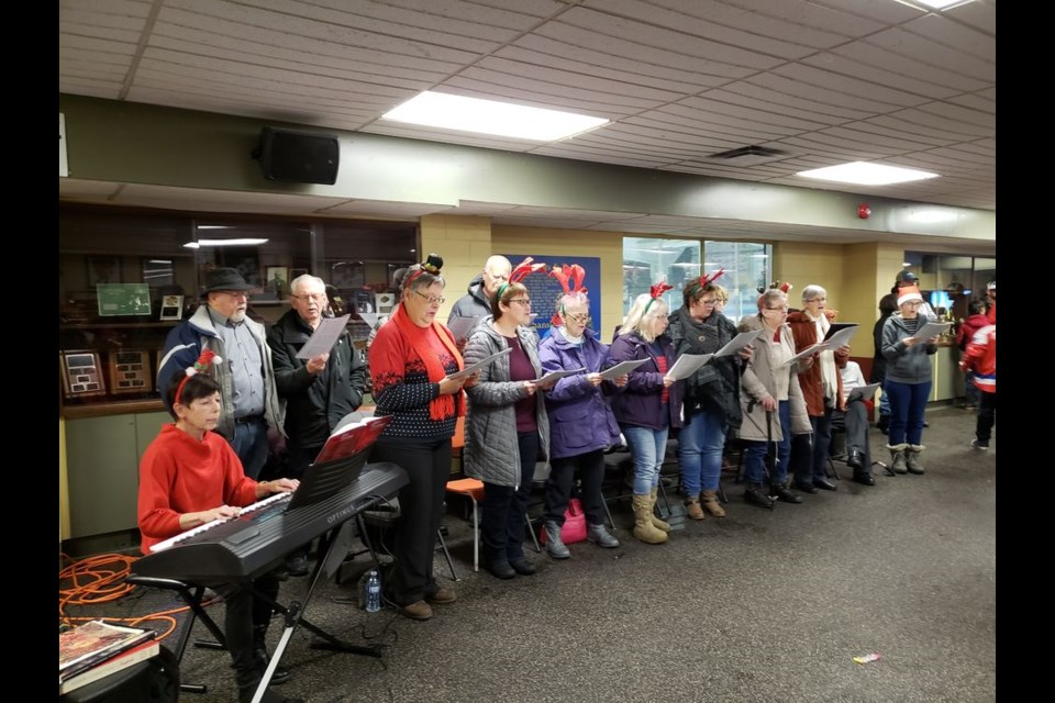 The Kamsack Community Choir, directed by Susan Bear, was at the Sportsplex to sing Christmas carols.