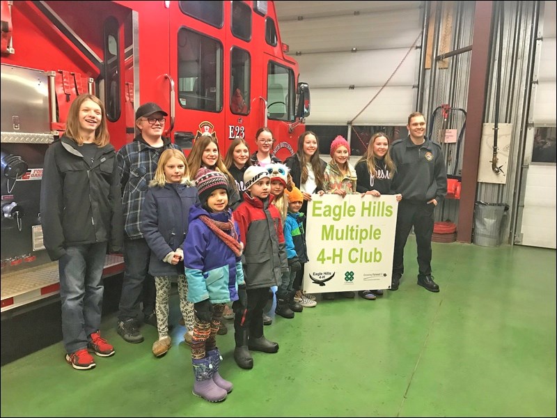 Eagle Hills Multiple 4-H Club delivering goodie trays to the North Battleford Fire Department, Photos submitted