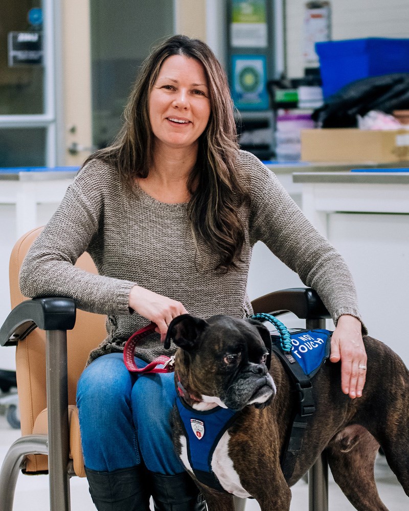 Colleen Dell, a USask sociology professor specializing in addiction and animal-assisted intervention