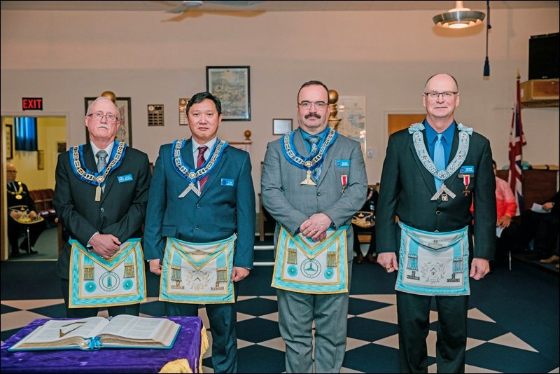 Ionic Lodge No. 31 principal officers for 2020 from left to right: W. Bro. Rodney Munn, Junior Warden; W. Bro Arturo Galman, Worshipful Master; Bro. Kevin Garner, Senior Warden; W. Bro. Mark Barclay, Immediate Past Master. Photos submitted