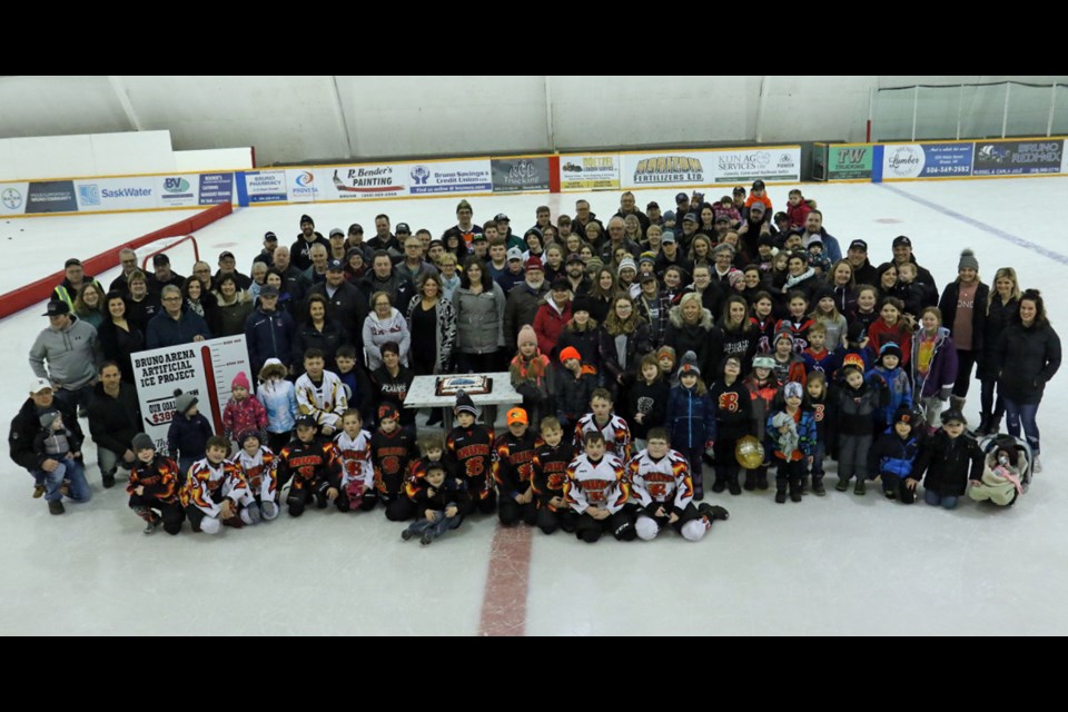 The community of Bruno celebrated a new artificial ice plant at their local arena, which will allow local ice sport teams to have a longer season. Photo by Devan C. Tasa