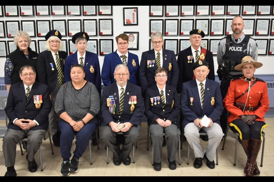After an installation of officers ceremony at the Legion on January 14, the newly-installed officers were presented to members in attendance, along with two members of the Kamsack RCMP.