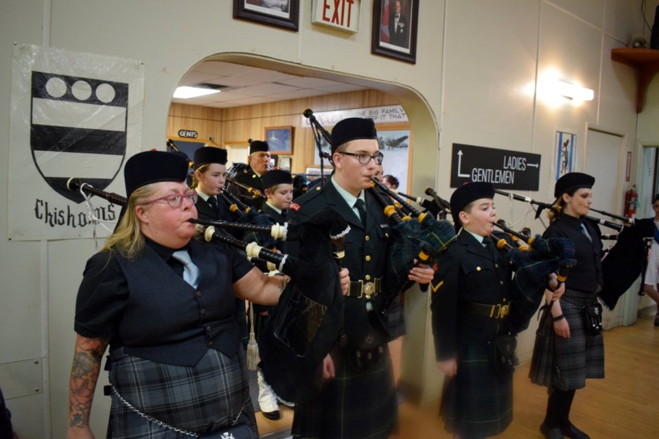 Members of the Estevan (Elks) PPCLI Pipe Band performed at Estevan’s Robbie Burns Night Saturday.