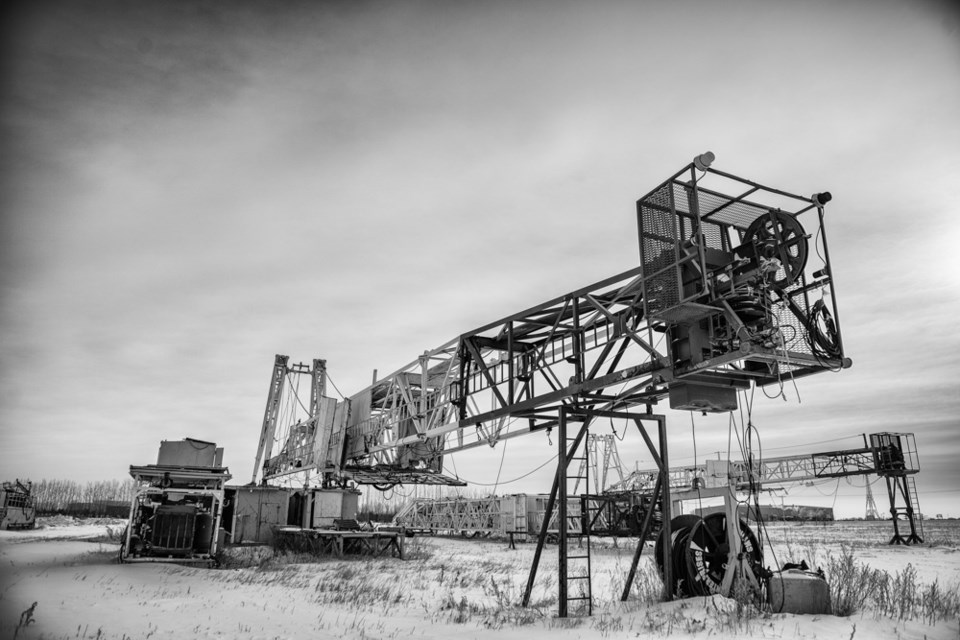 Old drilling rigs in Carnduff