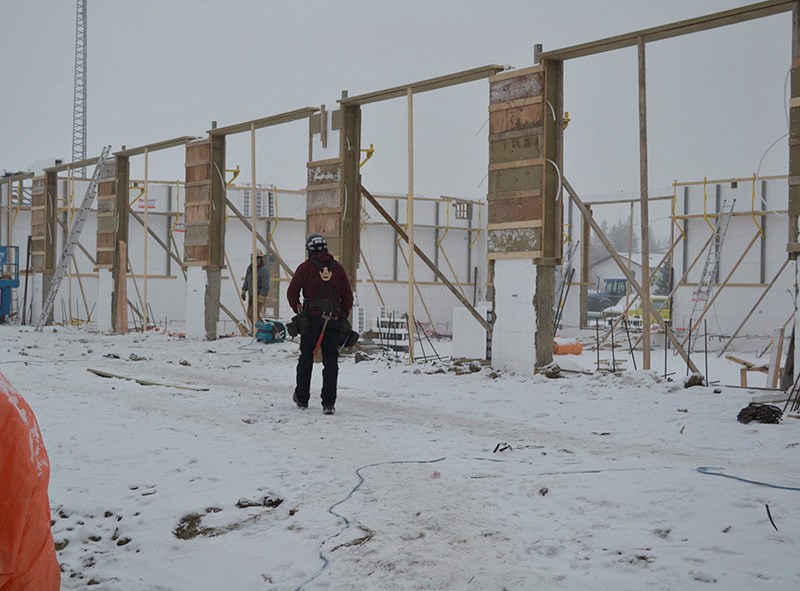 ICF walls on the Carlyle Fire Department’s new building are close to ready for the concrete placement.