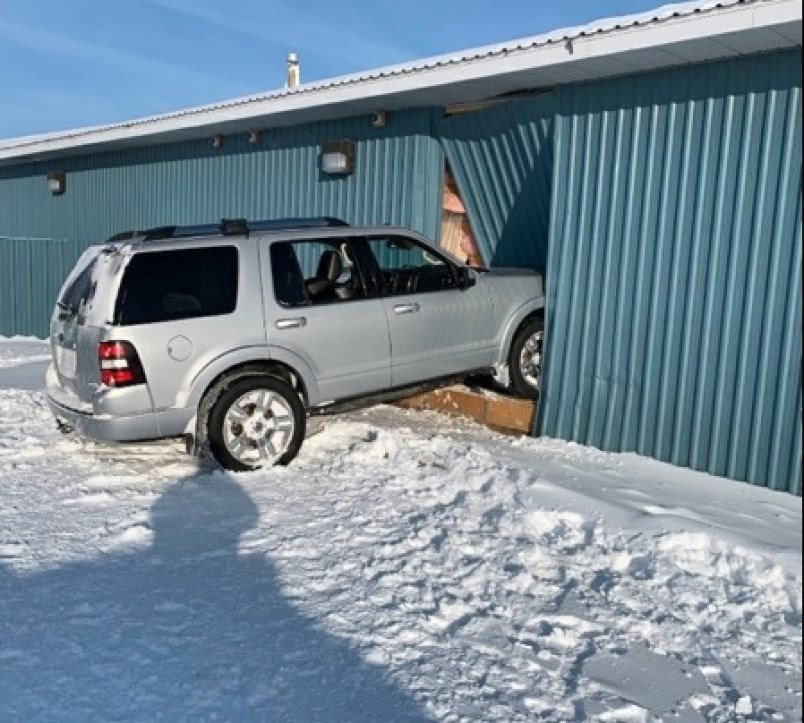 Jolene Sinclair allegedly tried to run an RCMP officer over with this SUV before losing control and