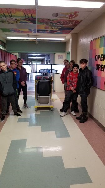 The Canora air cadets were photographed with their new flight simulator which arrived on February 8. From left, were: AC Jesse Shannon, Cpl. Dawson Jennings, FSgt. Gracie Paul, Sgt. Tessa Spokes, AC Brayden Nesbitt, AC Michael Desrosiers and AC Karbin Rubletz.