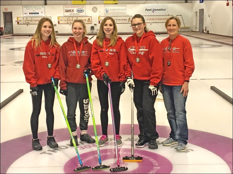 UCHS girls team, the youngest in their division at Battlewest District championships earned a respectable bronze medal: Addison Rewerts, Kennadi Bretzer, Gracen Rewerts, Ashley Loadman with coach Michelle Van de Meutter. Photos submitted by Sherri Solomko