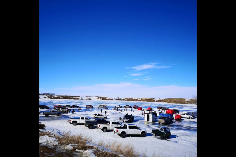 A large crowd turned out for this year's Energy City Ice Fishing Derby. Photo courtesy of Tourism Estevan's Facebook page.