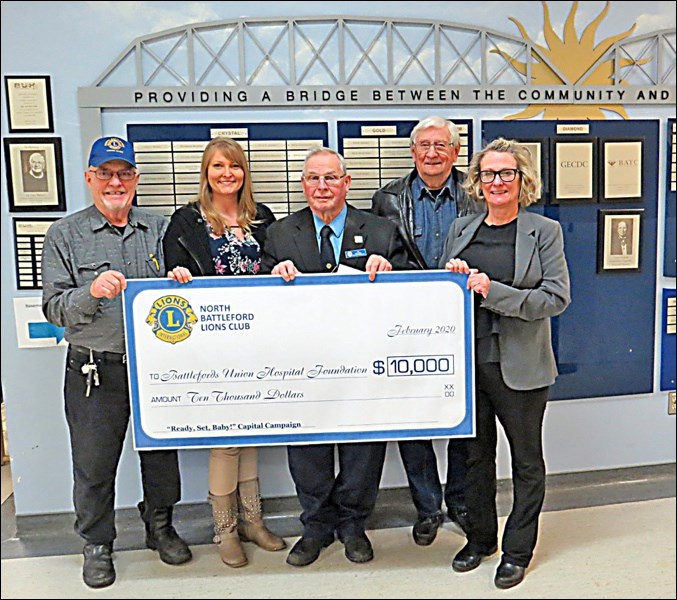 Battlefords Union Hospital Foundation received a donation of $10,000 from North Battleford Lions Clu