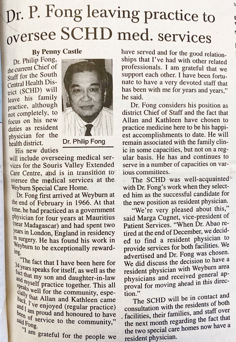 20 years ago Dr Fong