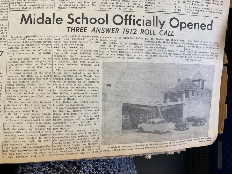 60 years ago Midale school