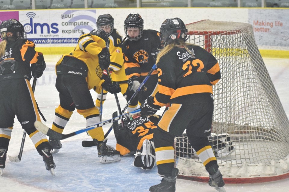 The Estevan Senchuk atom Bearcats faced the Weyburn Goldwings during the tournament. Photo by Anastasiia Bykhovskaia