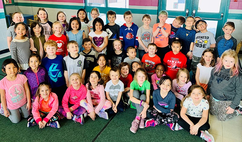 Pictured are the students of Carlyle Elementary School who participated to become more aware on heart health.