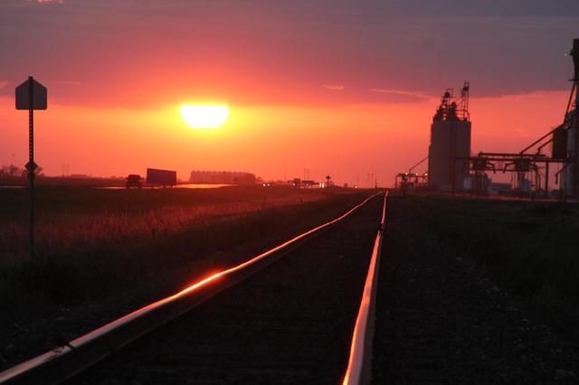 Sunset with terminal