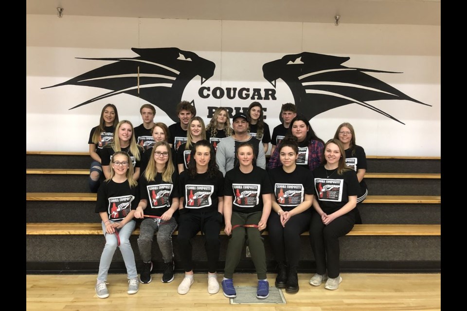The SADD (Students Against Drinking and Driving) Chapter at CCS (Canora Composite School) hosted a guest speaker on March 9 to highlight Provincial Impaired Driving Awareness Week. From left, were: (back row) Cassandra Danyluk, Jayden Bisschop, Jacob Danyluk, Megan Scherban, Emily Owchar and Maxwell Mydonick, and (middle) Saryn Leson, Shayna Leson, Lexi Biletski, Niall Schofield (guest speaker), Alexa Burym and Kami Kuhn, and (front) Jada Nordin, Reegan Goetzinger, Falyn Ostafie, Miah Ruf, Gracie Paul and Larissa Makowsky Unavailable for the photo was Kyesha Kaiser.