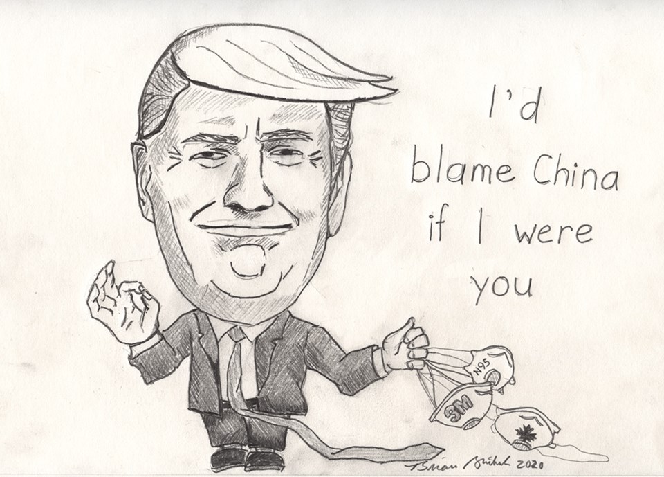 Cartoon Zinchuk Trump Id blame china Apr 6 2020