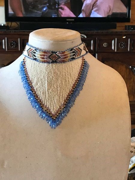 A unique necklace created with Midnight Sparkle beads is a favorite created by Violet Gibb.