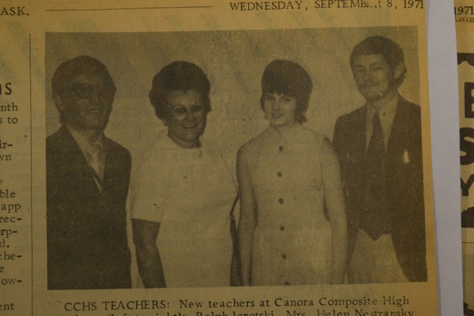 New teachers at Canora Composite High School in the fall of 1971, from left, were: Ralph Jarotski, Helen Nestransky, LaVerne Wagner and Ken Rolheiser.