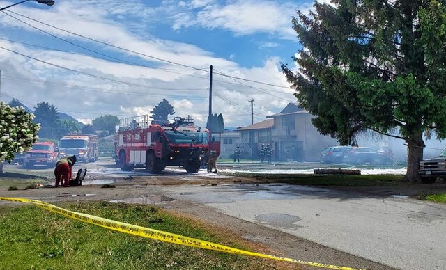The scene of Sunday's Snowbirds plane crash in Kamloops. Photo: Ryan Armand