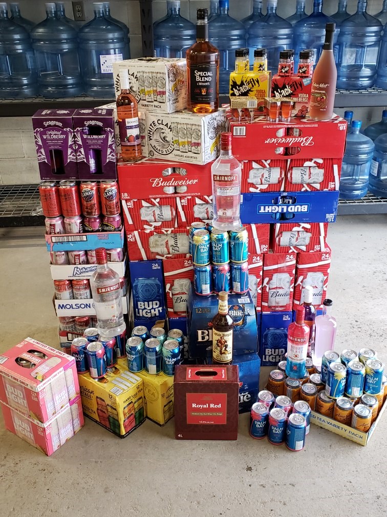 Bootleg alcohol seized by RCMP.