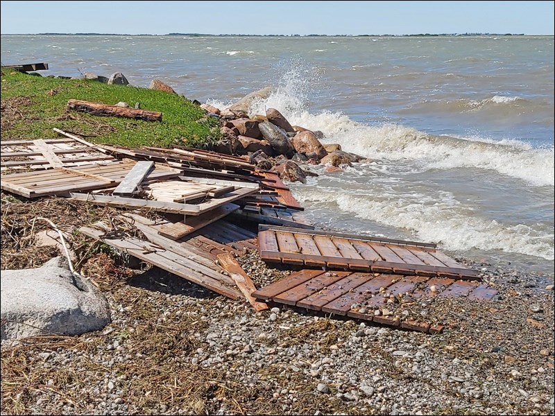 Strong winds late Sunday evening and early Monday morning wreaked havoc on Trevessa Beach. Inside th