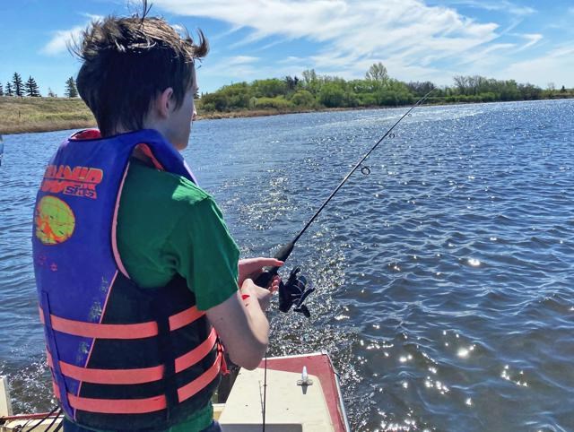 Fishing from a boat